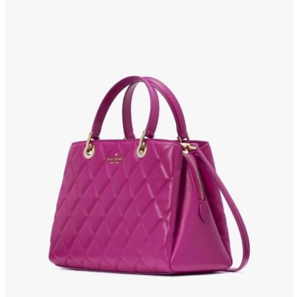 Kate Spade Baja Rose Pink Carey Quilted Sullivan Satchel Bag